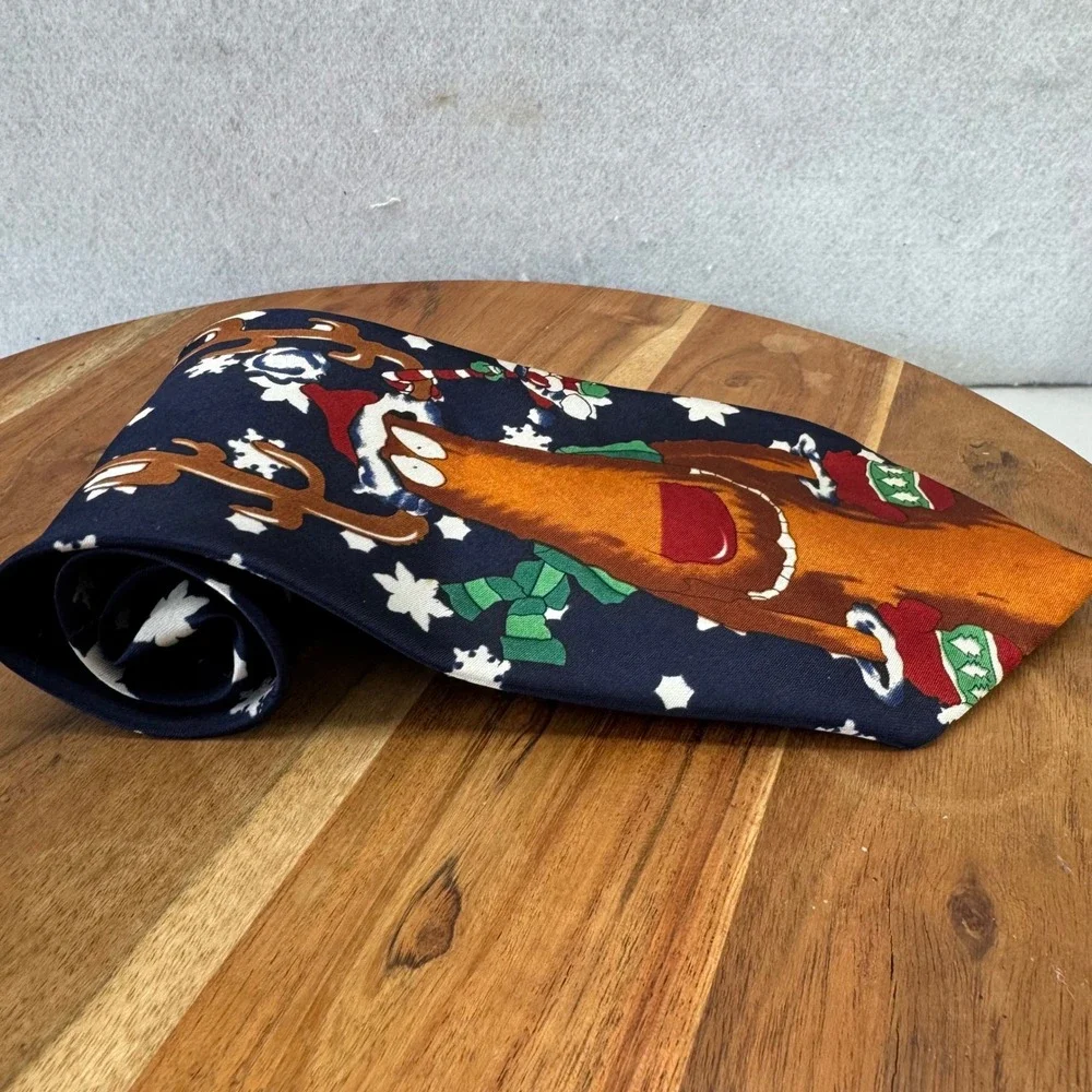 Novelty Christmas Tie‎ Reindeer Mittens Snowflake Holiday Party Mens
